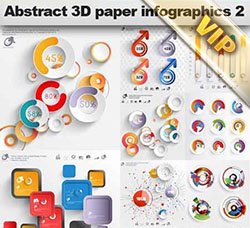 信息数据图表：Abstract 3D Paper Infographics 2
